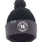 Black & Graphite - Fold-Over Pom-Pom Beanie