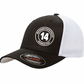 $28 | Black & White - 6511 Flexfit Adult Trucker Cap