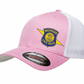 $28 | Pink & White - 6511 Flexfit Adult Trucker Cap