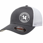 $28 | Charcoal & White - 6511 Flexfit Adult Trucker Cap